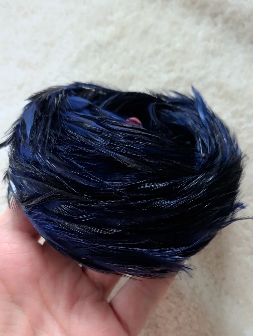 Dark Navy Feather Hair Headband
